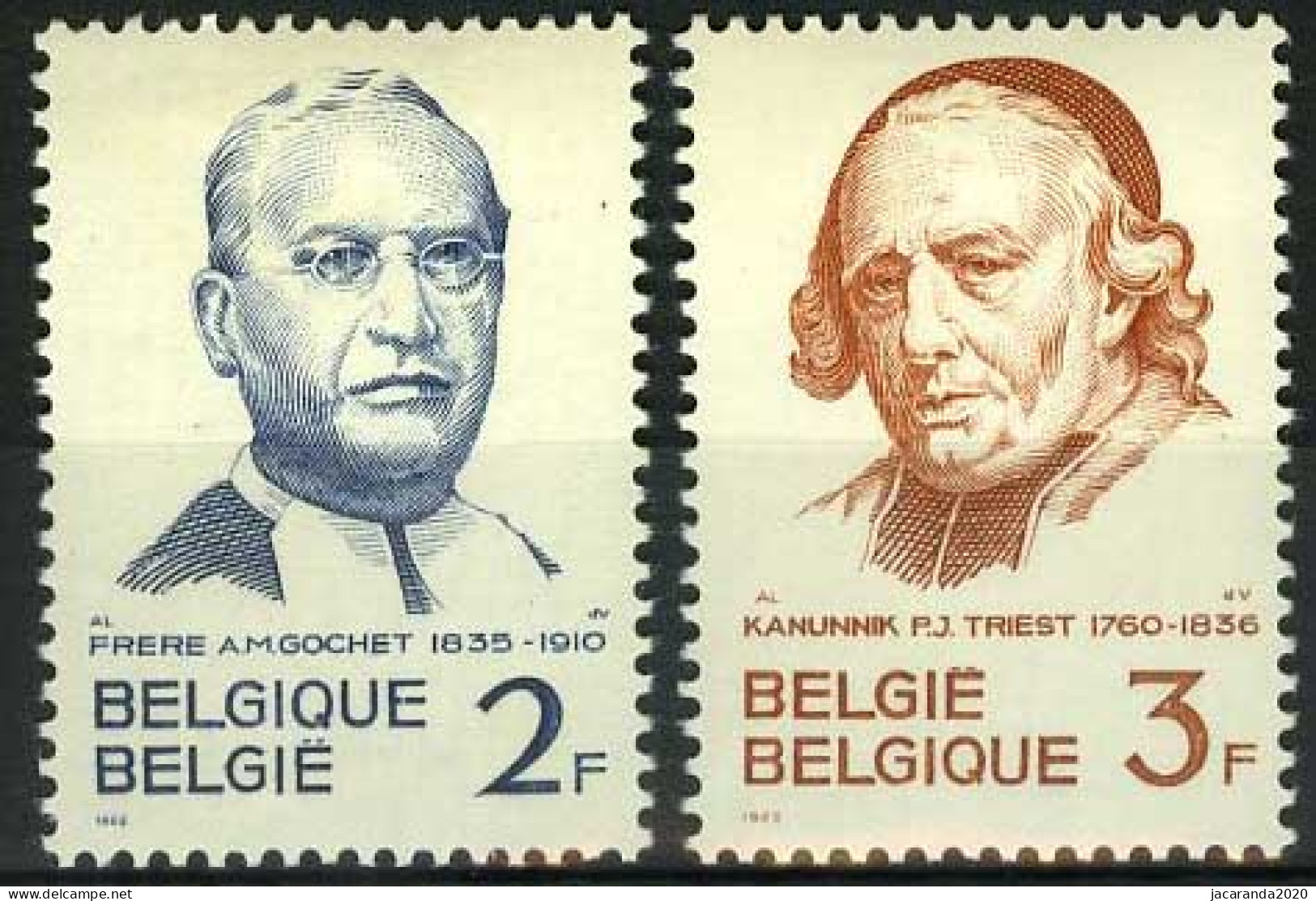 België 1214/15 * - Broeder Alexis-Marie Gochet - Kanunnik Triest - Unused Stamps