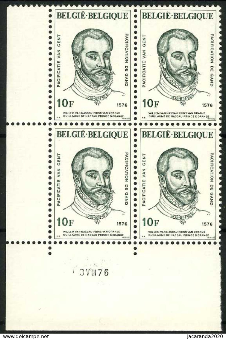 België 1824 - Pacificatie Van Gent - Willem Van Nassau - Hoekdatum 3 VIII 76 - Dated Corners