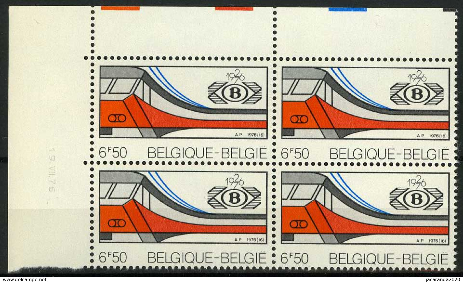 België 1825 - 50 Jaar NMBS - Hoekdatum 19.VII.76 - Datiert