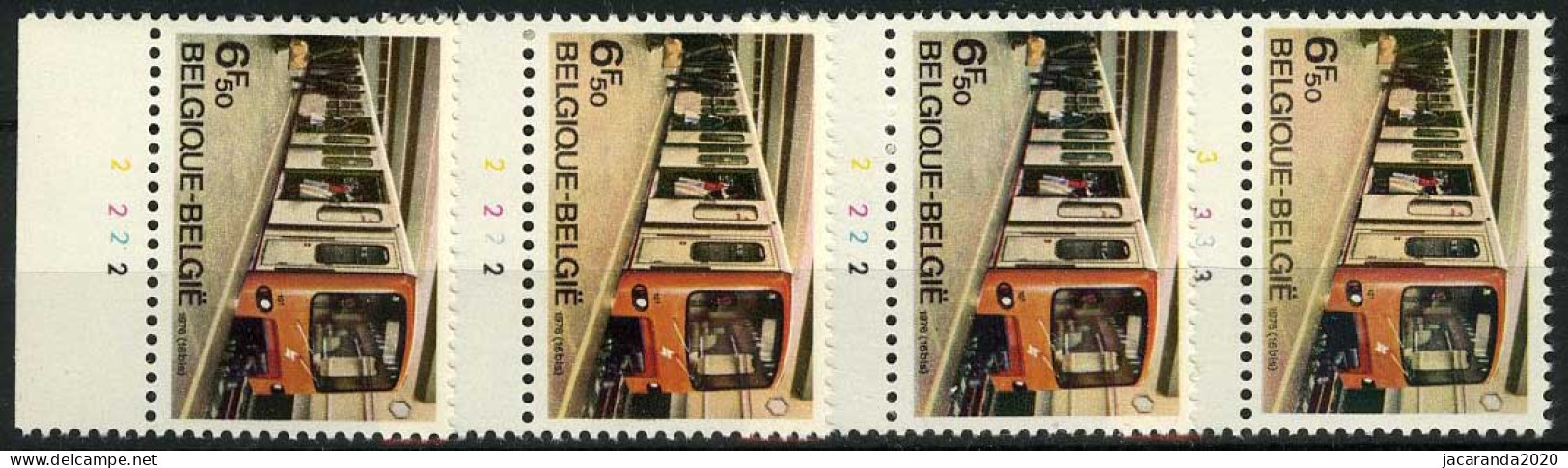 België 1826 - Metro Treinstel - Brussel - Plnrs 2-2-2-3 - 1971-1980