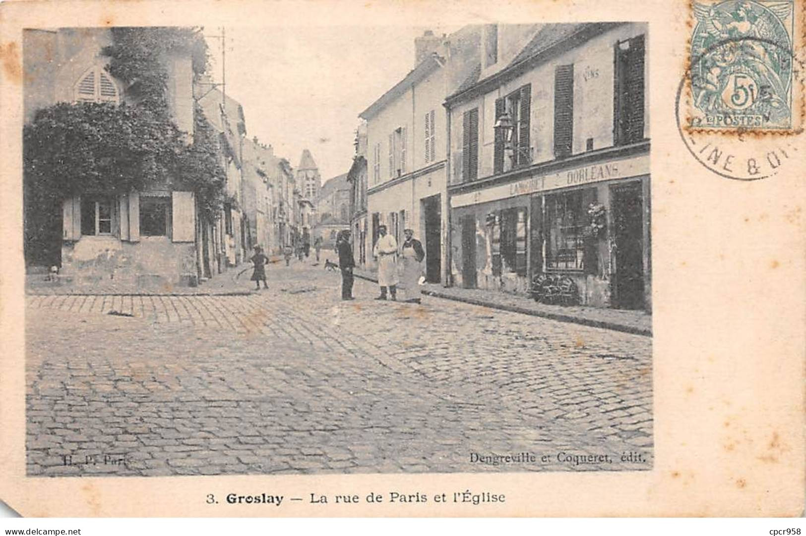 95 - SAN63470 - GROSLAY - La Rue De Paris Et L'Eglise - En L'état - Groslay