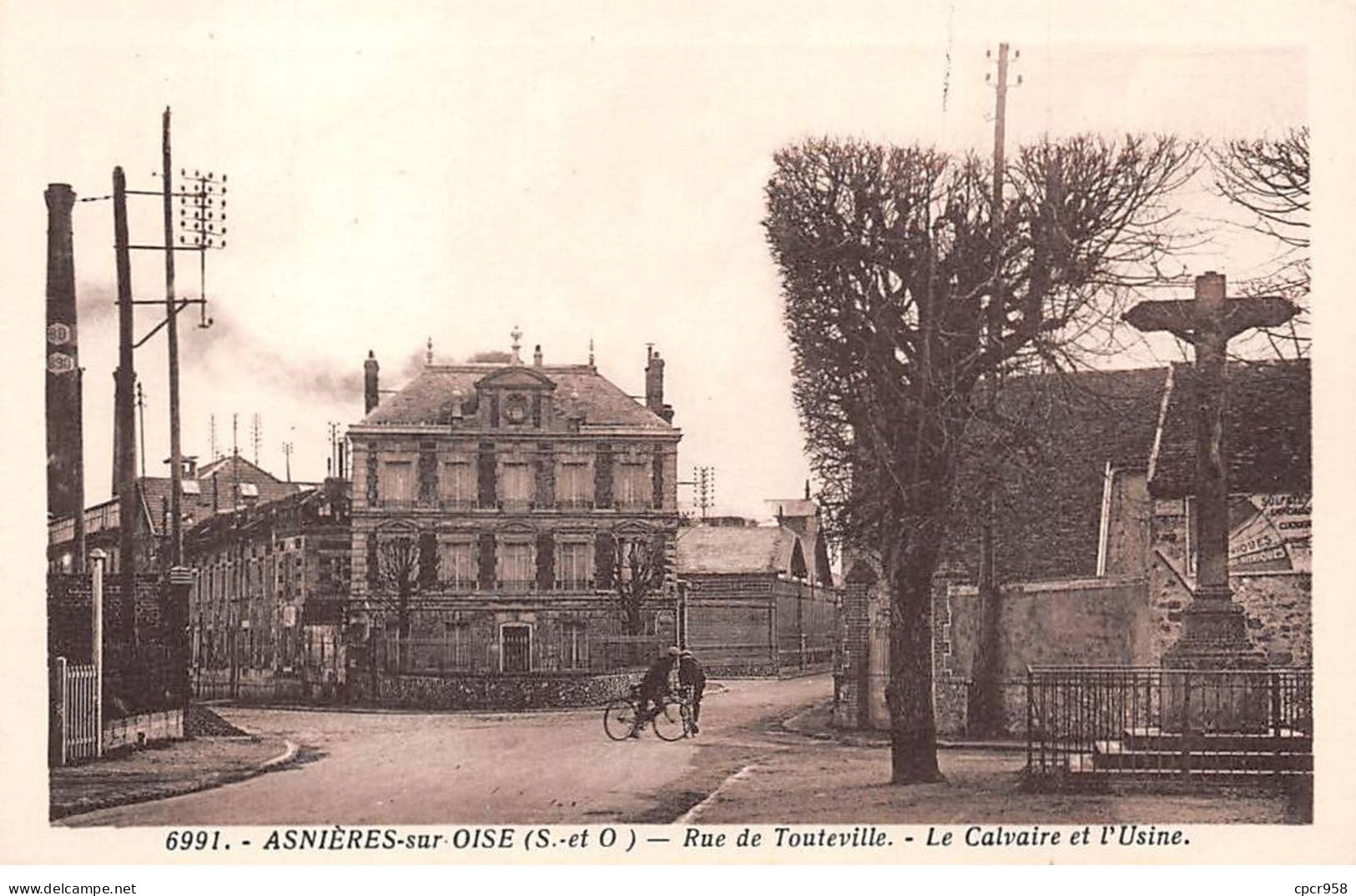 95 - SAN63458 - ASNIERES SUR OISE - Rue De Touteville - Le Calvaire Et L'Usine - Asnières-sur-Oise