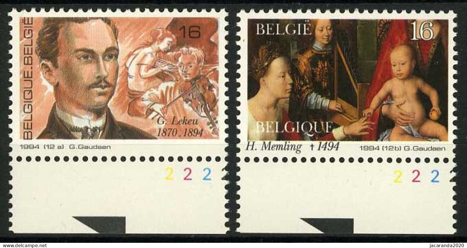 België 2569/70 - Guillaume Lekeu - Hans Memling - Plnrs 2 - 1991-2000