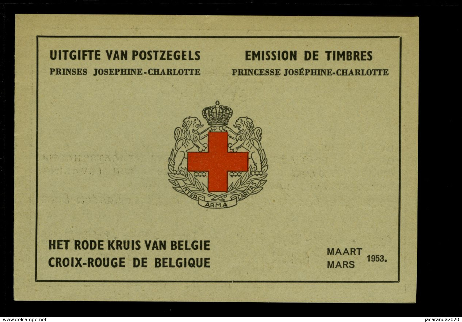 België Boekje 914B ** - Pr. Josephine-Charlotte - Rode Kruis - Croix-Rouge - Voorrang Nederlands - NL-FR - 1953 - SUP - Non Classés