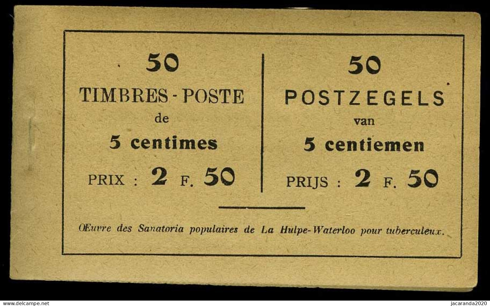 België Boekje A13d(b) - Volledig - Groen Kaftje - 50 Zegels - Doorschijnende Schutblaadjes - 1914  - Zeer Mooi - 1907-1941 Oude [A]