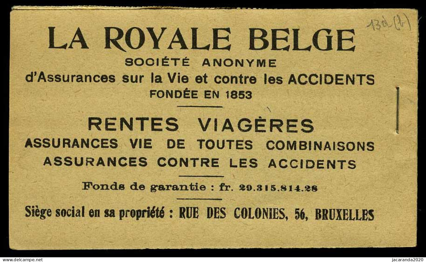 België Boekje A13d(b) - Volledig - Groen Kaftje - 50 Zegels - Doorschijnende Schutblaadjes - 1914  - Zeer Mooi - 1907-1941 Oude [A]