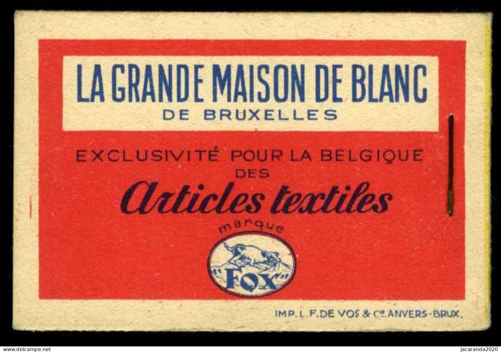 België Boekje A30 - Fyffes - La Grande Maison De Blanc - Gele Rugband - Schutblaadjes Reeks Z - 1932 - 1907-1941 Anciens [A]