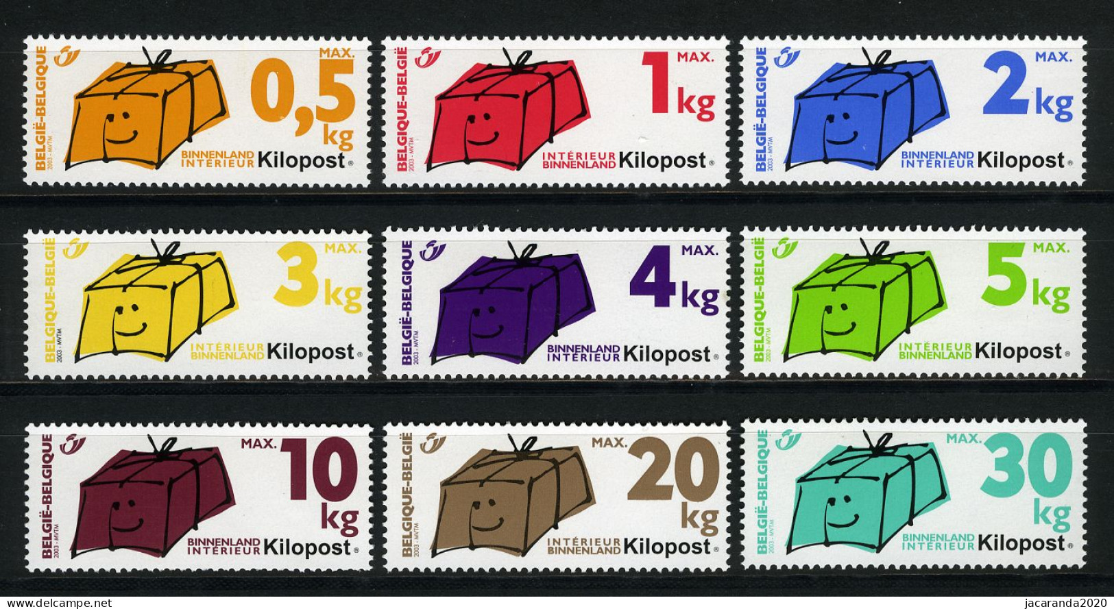 België Ki1/9 ** - Kilopost 2003 - 9 Pakketzegels Voor Nationale Verzending - Blijvende Geldigheid - Validité Permanente - Kilopost 2003-2015 [Ki]