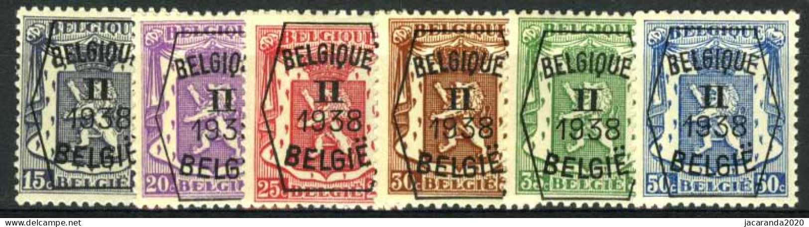 België PRE339/PRE344 ** - 1938 - Klein Staatswapen - Petit Sceau De L'état - Preo Reeks 2 - 6w. - Typografisch 1936-51 (Klein Staatswapen)