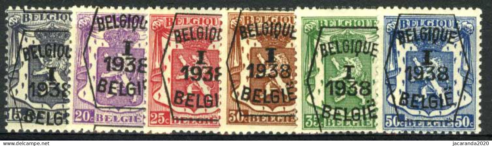 België PRE333/PRE338 ** - 1938 - Klein Staatswapen - Petit Sceau De L'état - Preo Reeks 1 - 6w. - Sobreimpresos 1936-51 (Sello Pequeno)