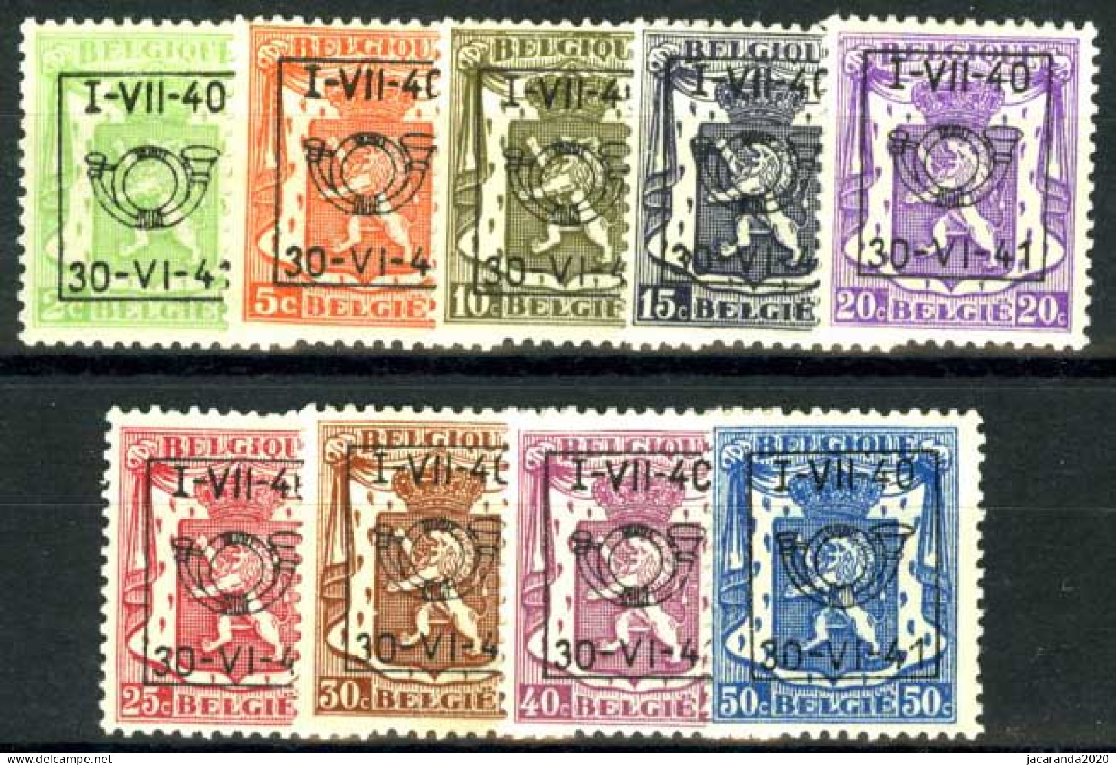 België PRE446/PRE454 ** - 1940 - Klein Staatswapen - Petit Sceau De L'état - Preo Reeks 19 - 9w. - Typografisch 1936-51 (Klein Staatswapen)