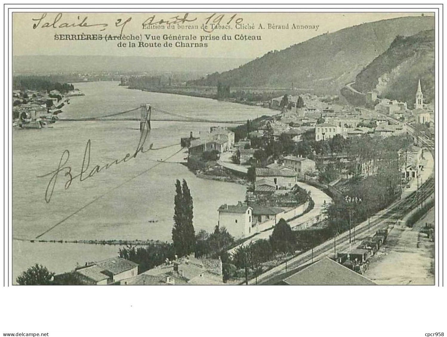 07.SERRIERES.VUE GENERALE PRISE DU COTEAU DE LA ROUTE DE CHARNAS - Serrières