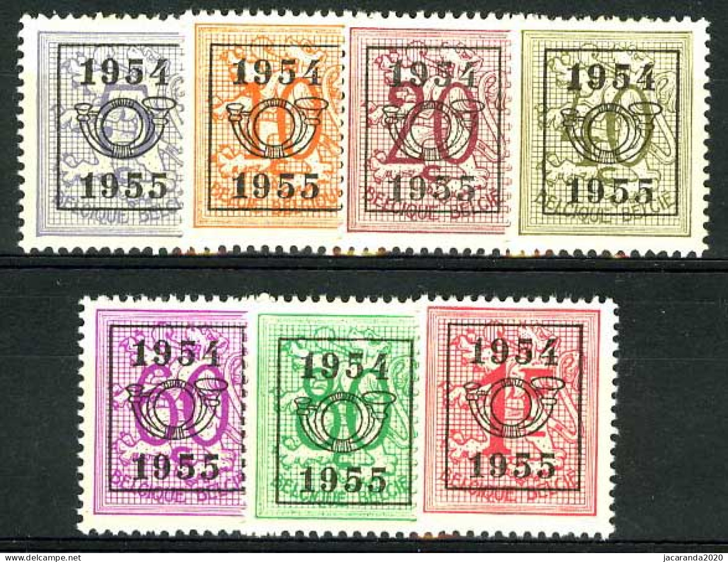 België PRE645/PRE651 ** - 1954 - Cijfer Op Heraldieke Leeuw - Chiffre Sur Lion Héraldique - Preo Reeks 47 - 7w. - Typografisch 1951-80 (Cijfer Op Leeuw)