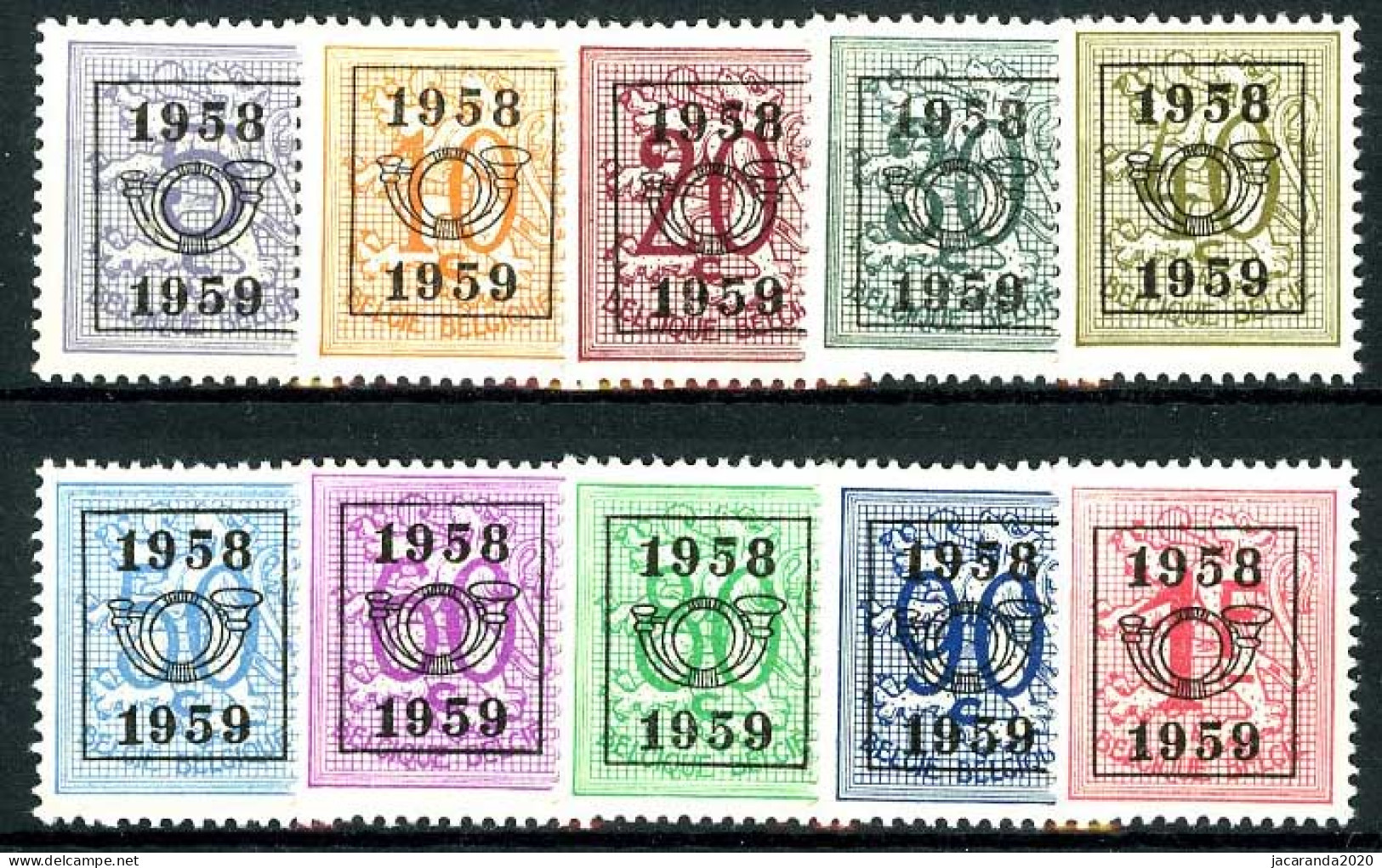 België PRE676/PRE685 ** - 1958 - Cijfer Op Heraldieke Leeuw - Chiffre Sur Lion Héraldique - Preo Reeks 51 - 10w. - Tipo 1951-80 (Cifra Su Leone)