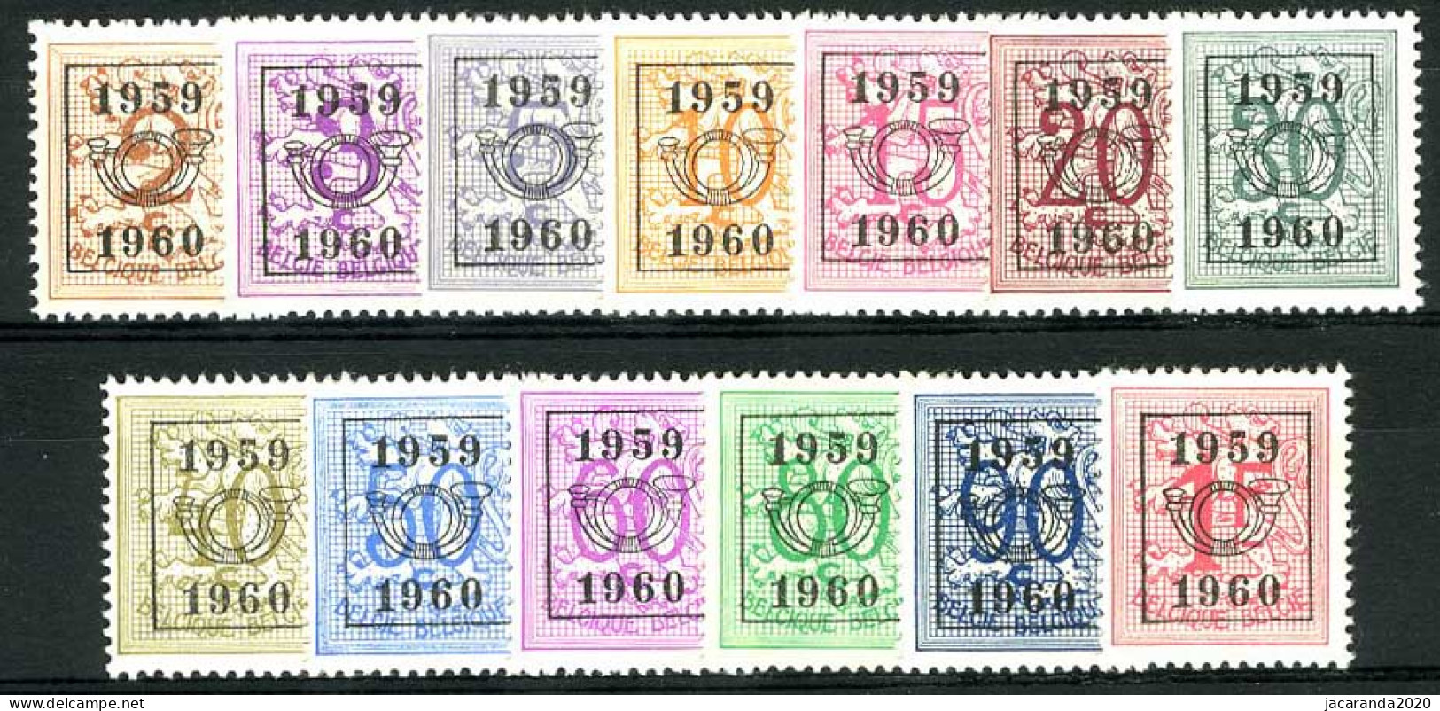 België PRE686/PRE698 ** - 1959 - Cijfer Op Heraldieke Leeuw - Chiffre Sur Lion Héraldique - Preo Reeks 52 - 13w. - Typo Precancels 1951-80 (Figure On Lion)