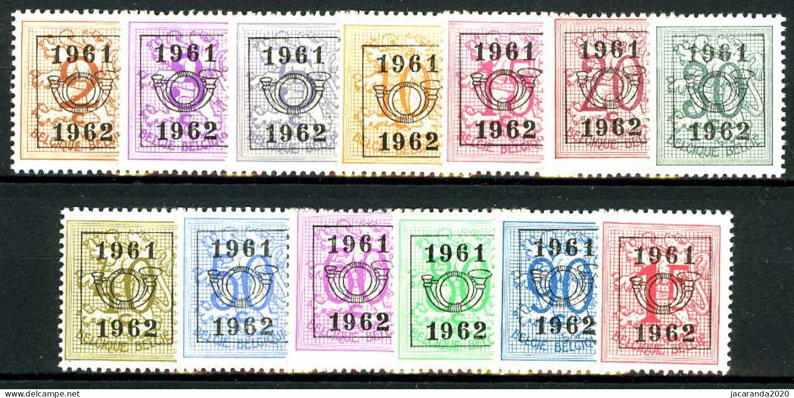 België PRE712/PRE724 ** - 1961 - Cijfer Op Heraldieke Leeuw - Chiffre Sur Lion Héraldique - Preo Reeks 54 - 13w. - Tipo 1951-80 (Cifra Su Leone)