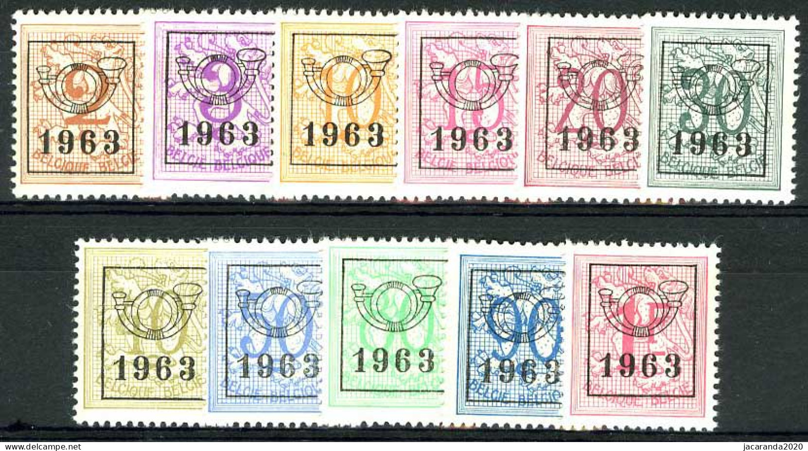 België PRE736/PRE746 ** - 1963 - Cijfer Op Heraldieke Leeuw - Chiffre Sur Lion Héraldique - Preo Reeks 56 - 11w. - Typografisch 1951-80 (Cijfer Op Leeuw)