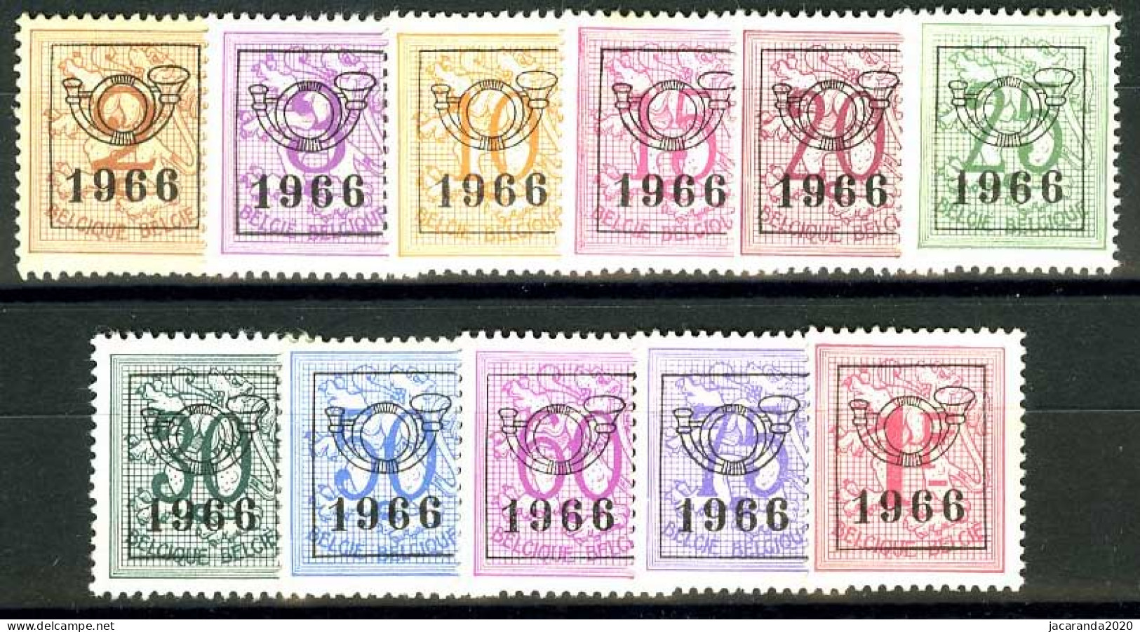 België PRE769/PRE779 ** - 1966 - Cijfer Op Heraldieke Leeuw - Chiffre Sur Lion Héraldique - Preo Reeks 59 - 11w. - Typos 1951-80 (Ziffer Auf Löwe)