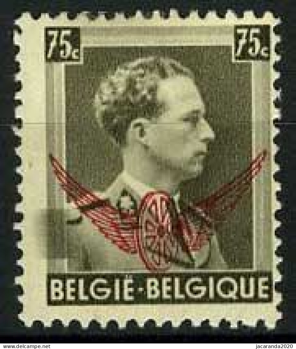 België S25-Cu *  - Koning Leopold III Met Opdruk - Brede Grijze Balk Naast Schouder - 1931-1960