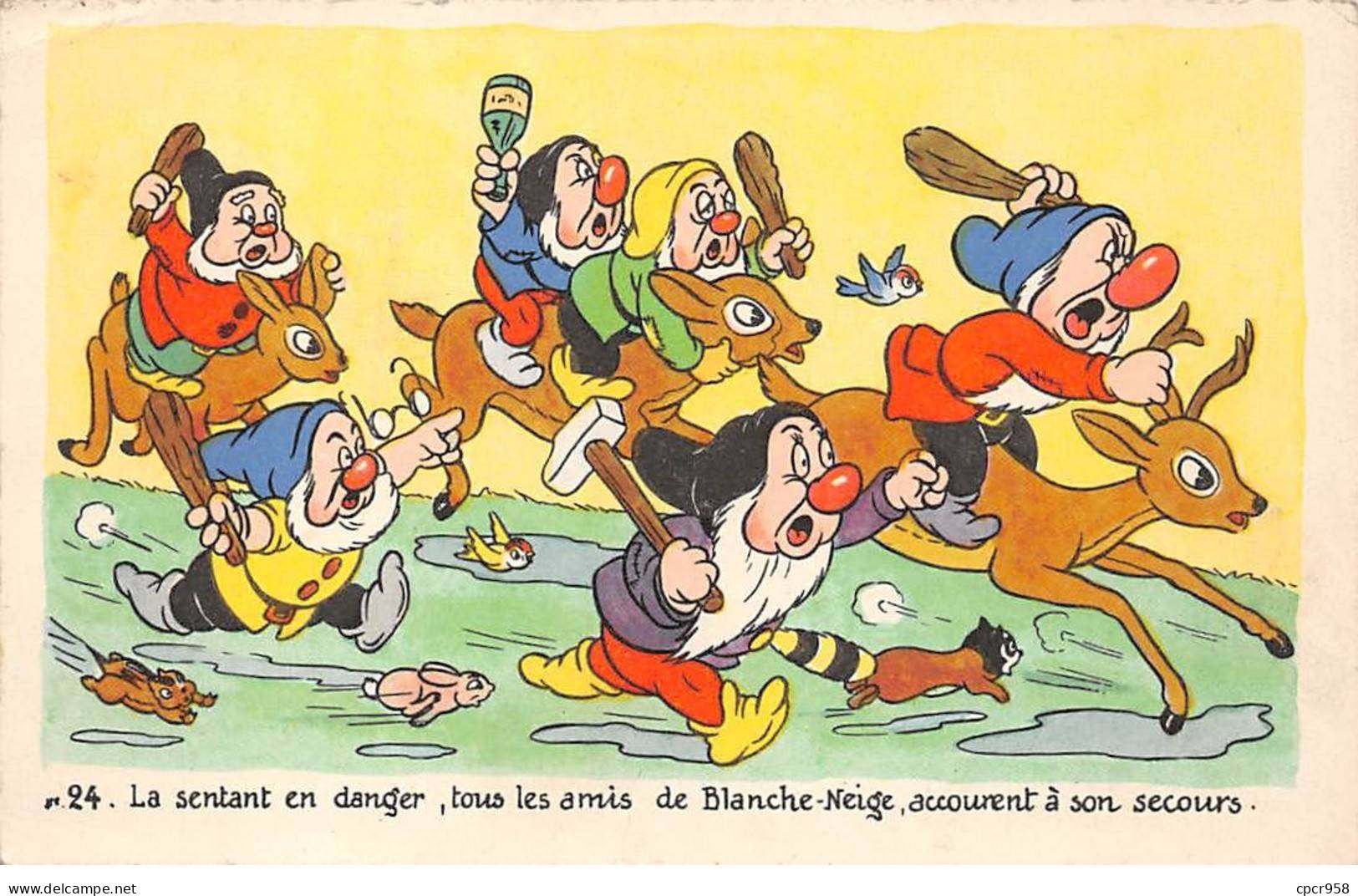 Disney - N°87815 - Le Sentant En Danger, Tous Les Amis De Blanche-Neige Accourent à Son Secours - N°24 - Disneyland
