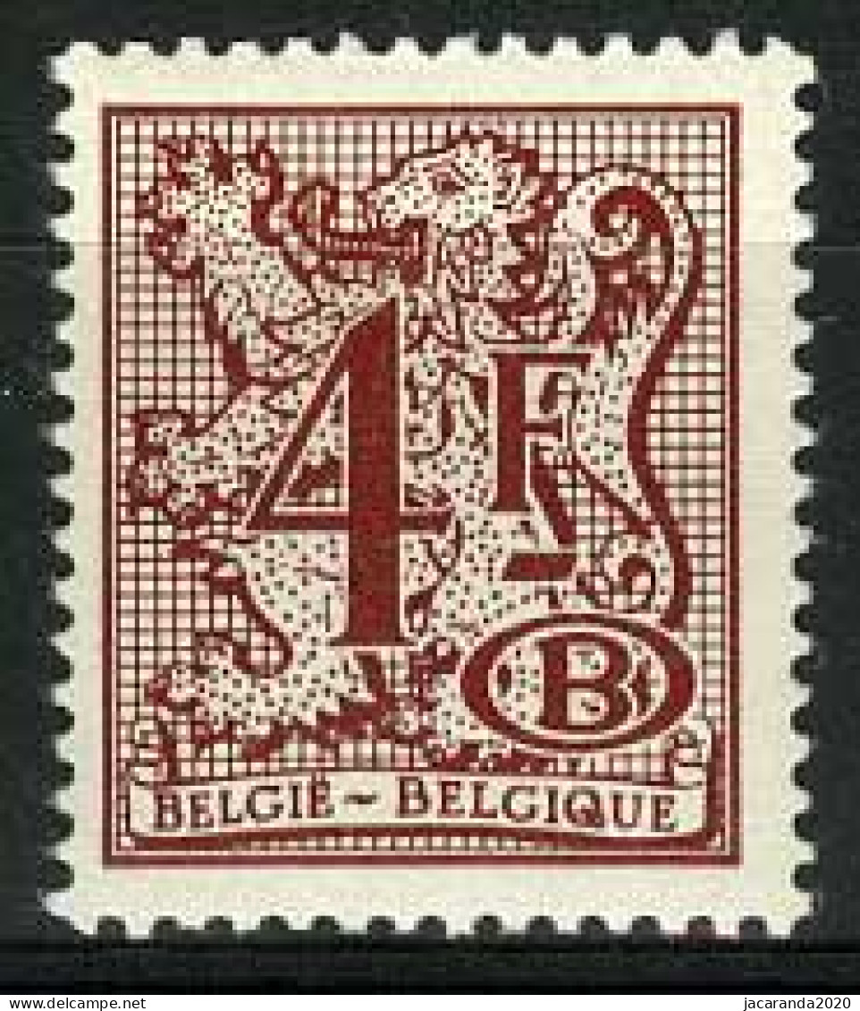 België S76 ** - Cijfer Op Heraldieke Leeuw - 4F Bruin - Gewoon Wit Papier - P2 - Dienstzegels - Timbres De Service - Ungebraucht