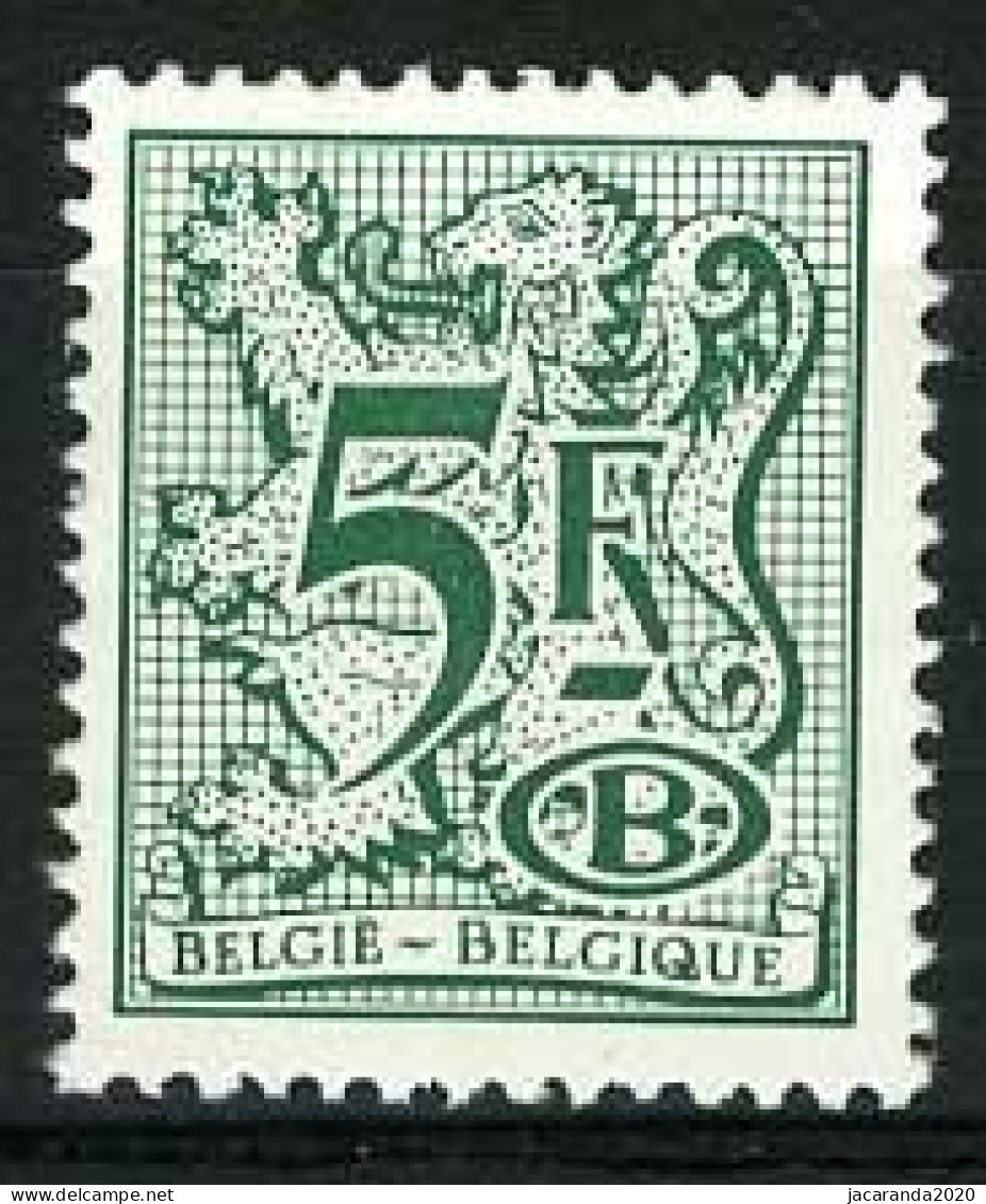 België S80 ** - Cijfer Op Heraldieke Leeuw - 5F Groen - Polyvalent Papier - P5 - Dienstzegels - Timbres De Service - Neufs