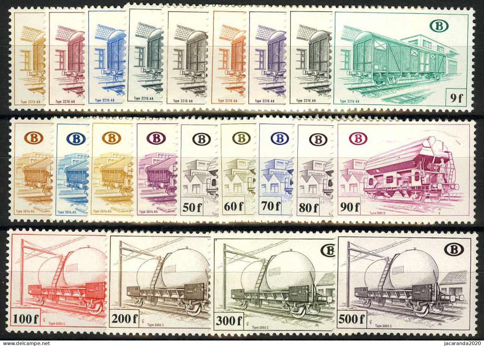 België TR433/54 ** - Goederenwagons - Wagons De Marchandises - Volledige Reeks 22w. - Mint