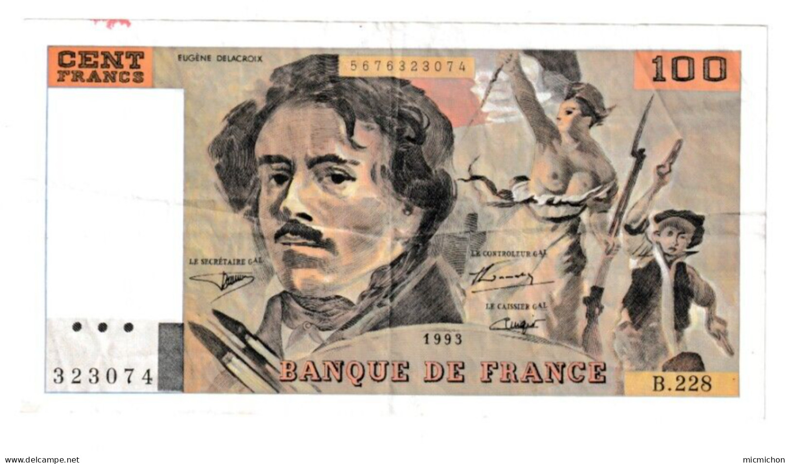 100 Francs Delacroix - 100 F 1978-1995 ''Delacroix''