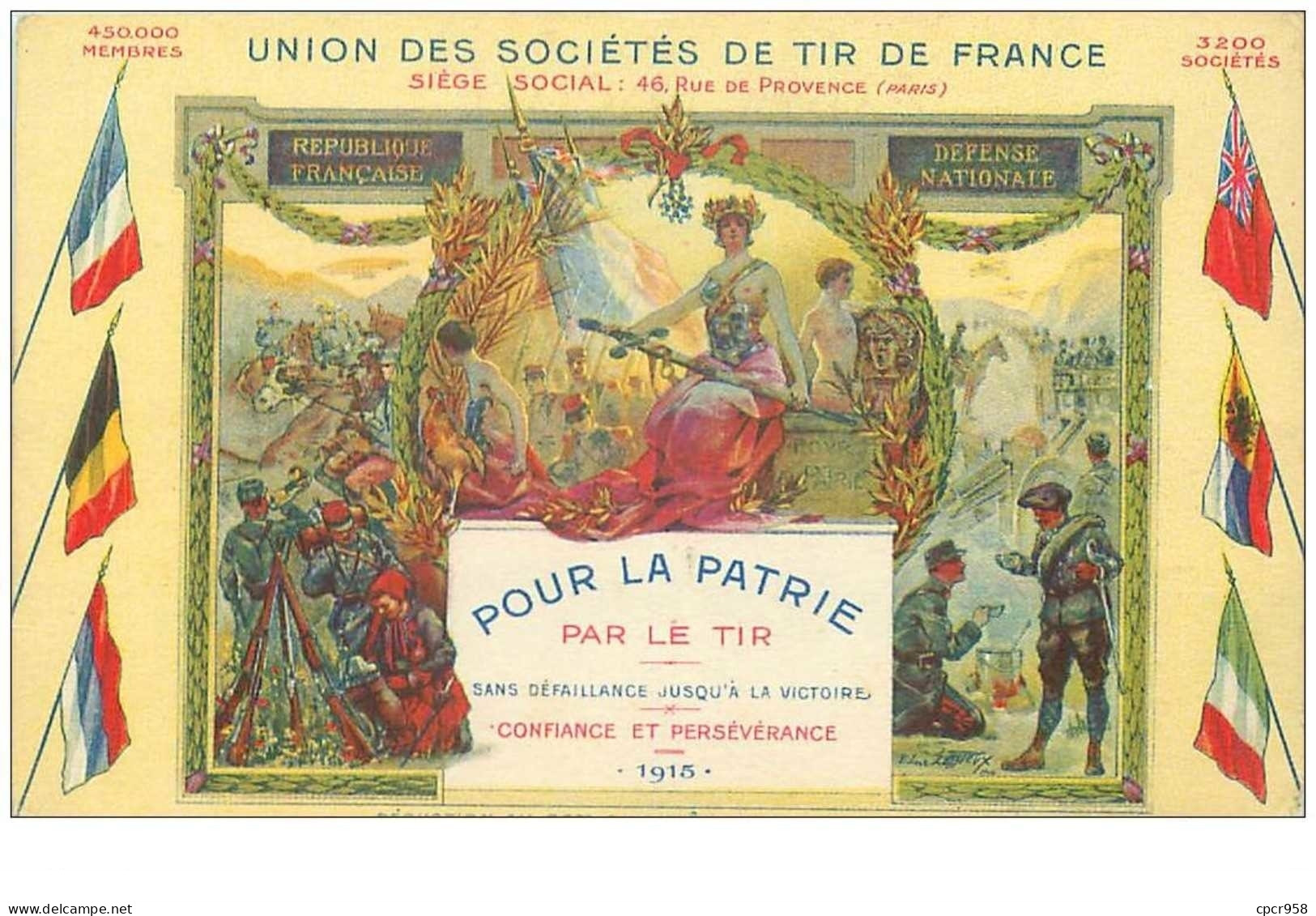 Sport .n°33223. Union Des Societes De Tir De France - Shooting (Weapons)