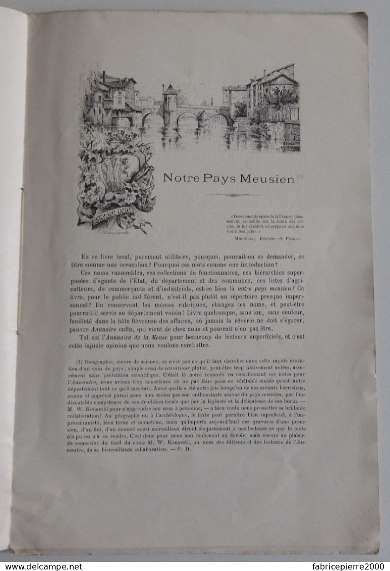 DESPIQUES - Notre Pays Meusien Ill W. Konarski Bar-le-Duc 1898 Annuaire De La Meuse Dédicace - Lorraine - Vosges