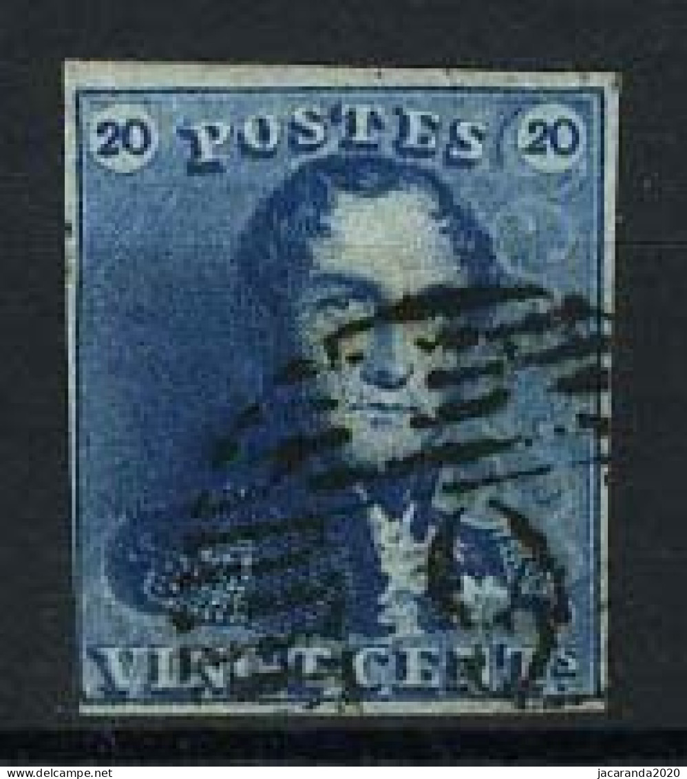 België 2 - 20c Blauw - Koning Leopold I - Epauletten  - 1849 Epauletten