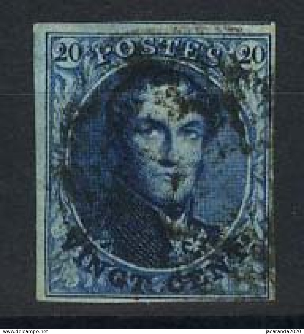 België 4 - 20c Blauw - Koning Leopold I - Medaillon - 1849-1850 Medaglioni (3/5)