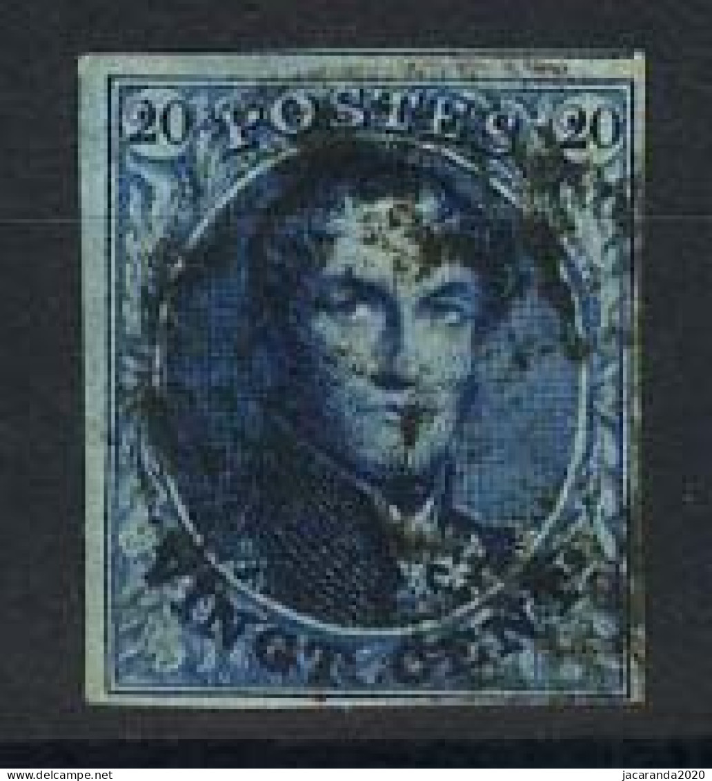 België 4 - 20c Blauw - Koning Leopold I - Medaillon - 1849-1850 Médaillons (3/5)