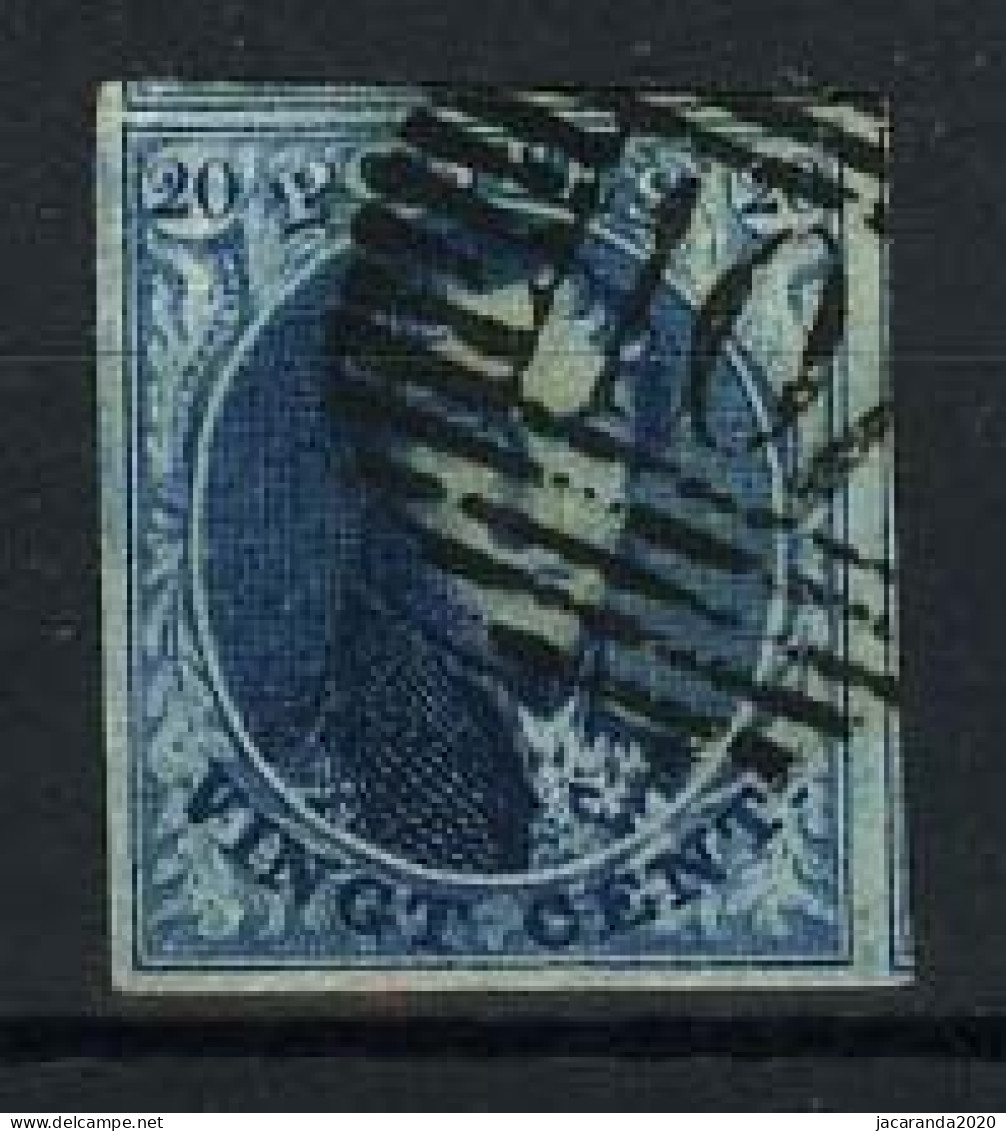 België 7A - 20c Blauw - Koning Leopold I - Medaillon - Dik Papier - 2 Voisins - 1851-1857 Medaillons (6/8)