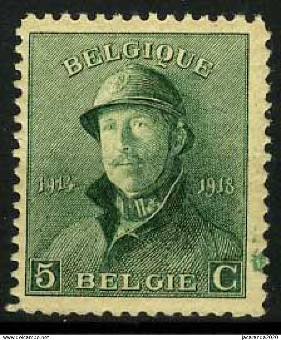 België 167-Cu ** - Koning Met Helm - Roi Casqué - Groene Vlek In Boord - Tache Dans Le Bord - 1901-1930
