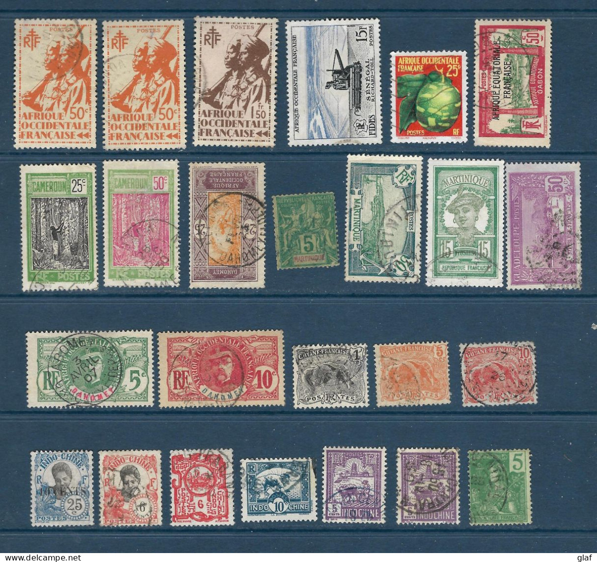 44 Timbres Oblitérés Des Ex-colonies Françaises (voir 2 Scans) - Autres & Non Classés