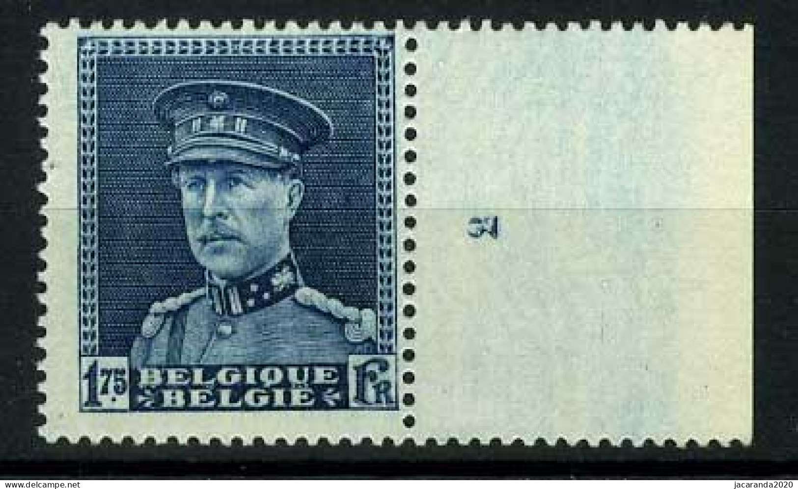 België 320 ** - Koning Albert I - Plaanummer 2 - ....-1960