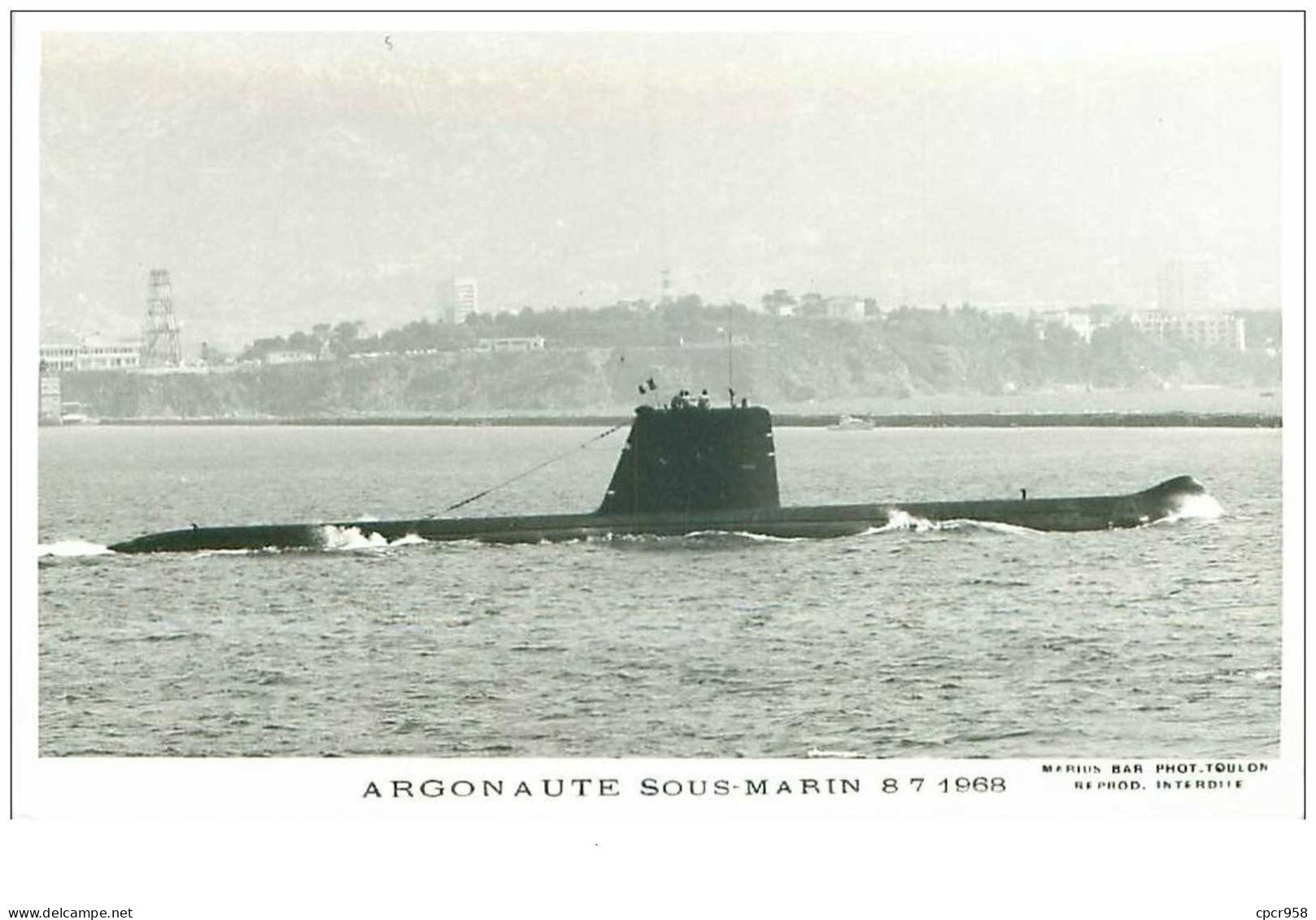 Bateau. N°36020 .argonaute. Sous-marin . 1958/1976.guerre - Submarinos