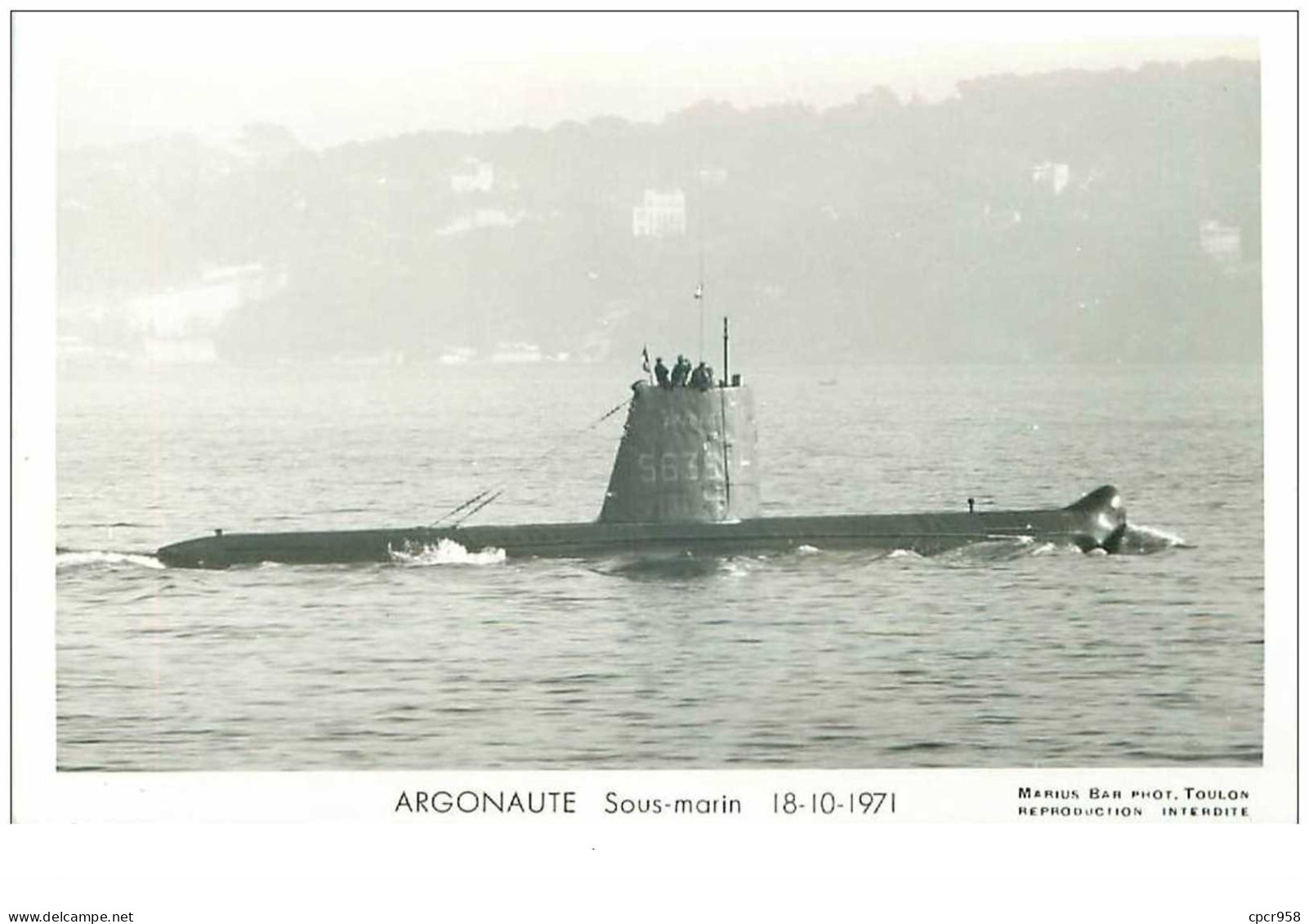 Bateau. N°36021 .argonaute. Sous-marin . 1958/1976.guerre - Unterseeboote