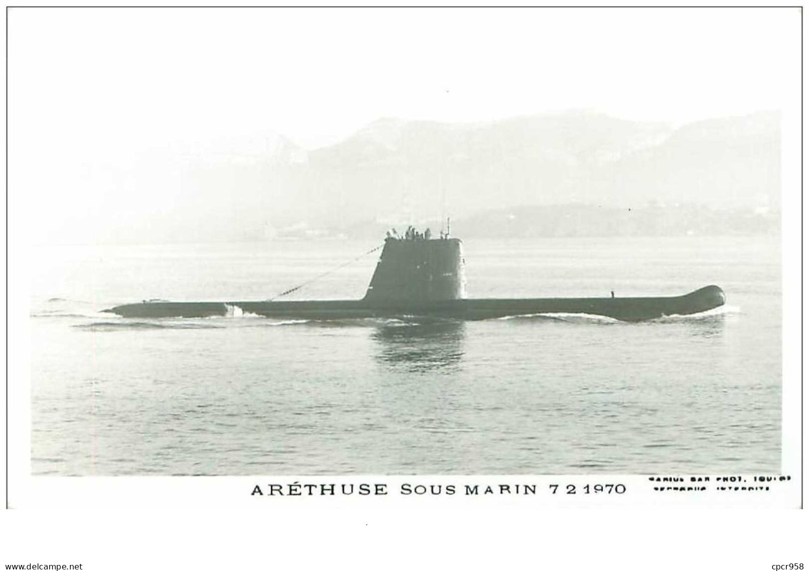 Bateau. N°36055 . Aréthuse. Sous-marin . 1970 . Guerre - Sous-marins