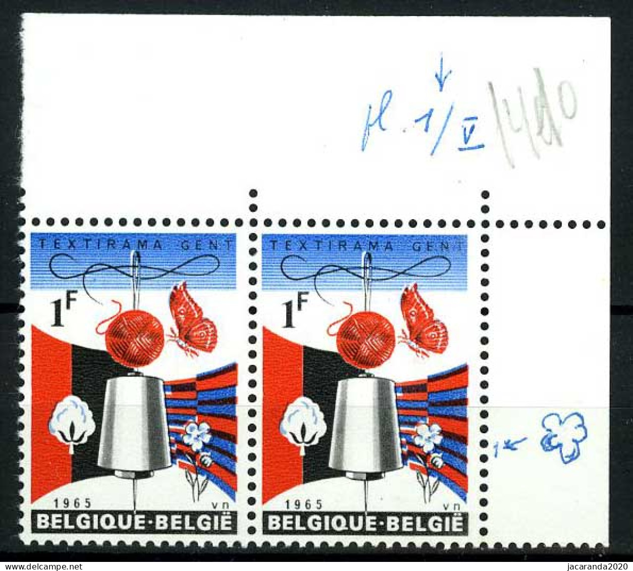 België 1313-Cu - Textirama - Gewijzigde Bloem - 1961-1990