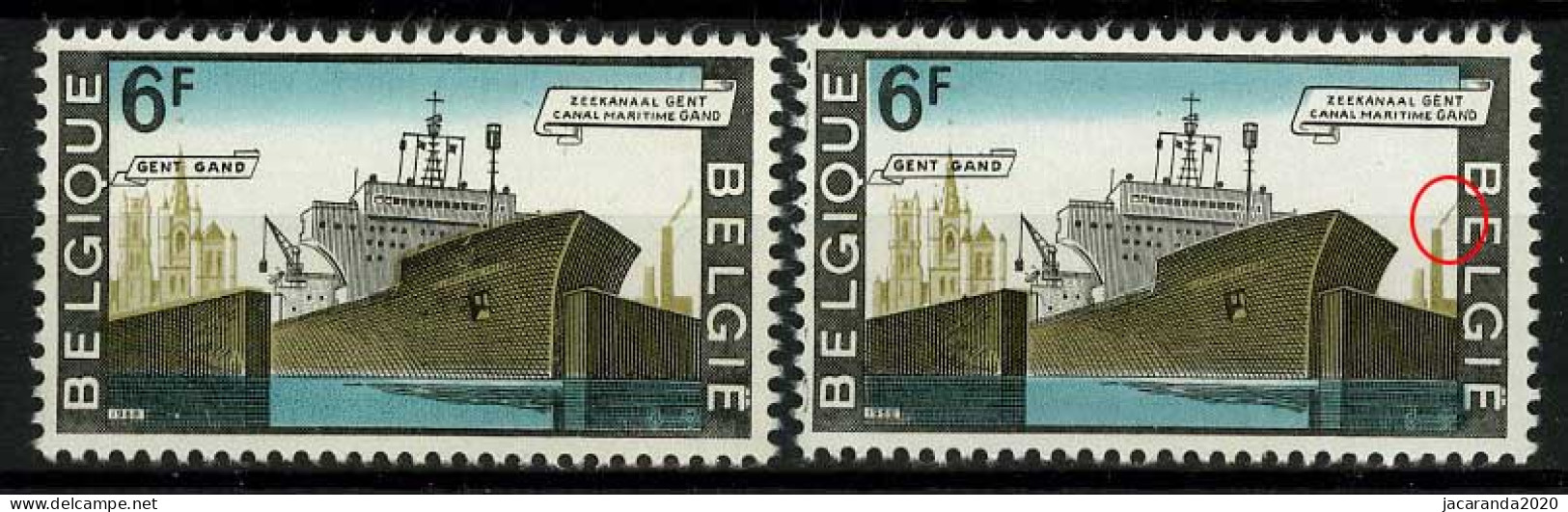 België 1479-Cu ** - Zeekanaal Gent - Rookwolk Raakt De Kader - MNH - 1931-1960