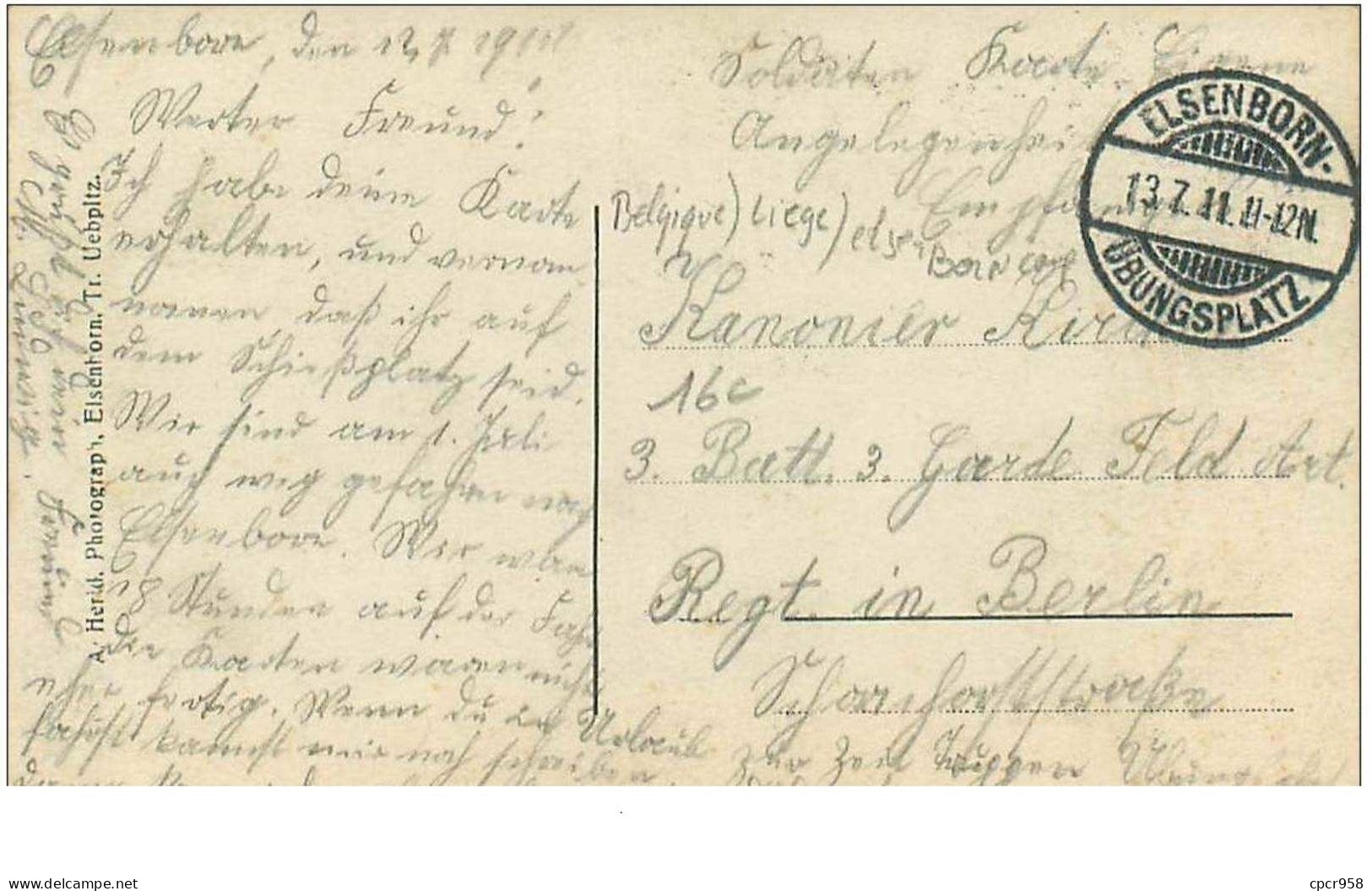 Belgique. N°35114.mucht Aus Elsenborn.carte Photo.militaire Prisonnier Allemand - Elsenborn (Kamp)
