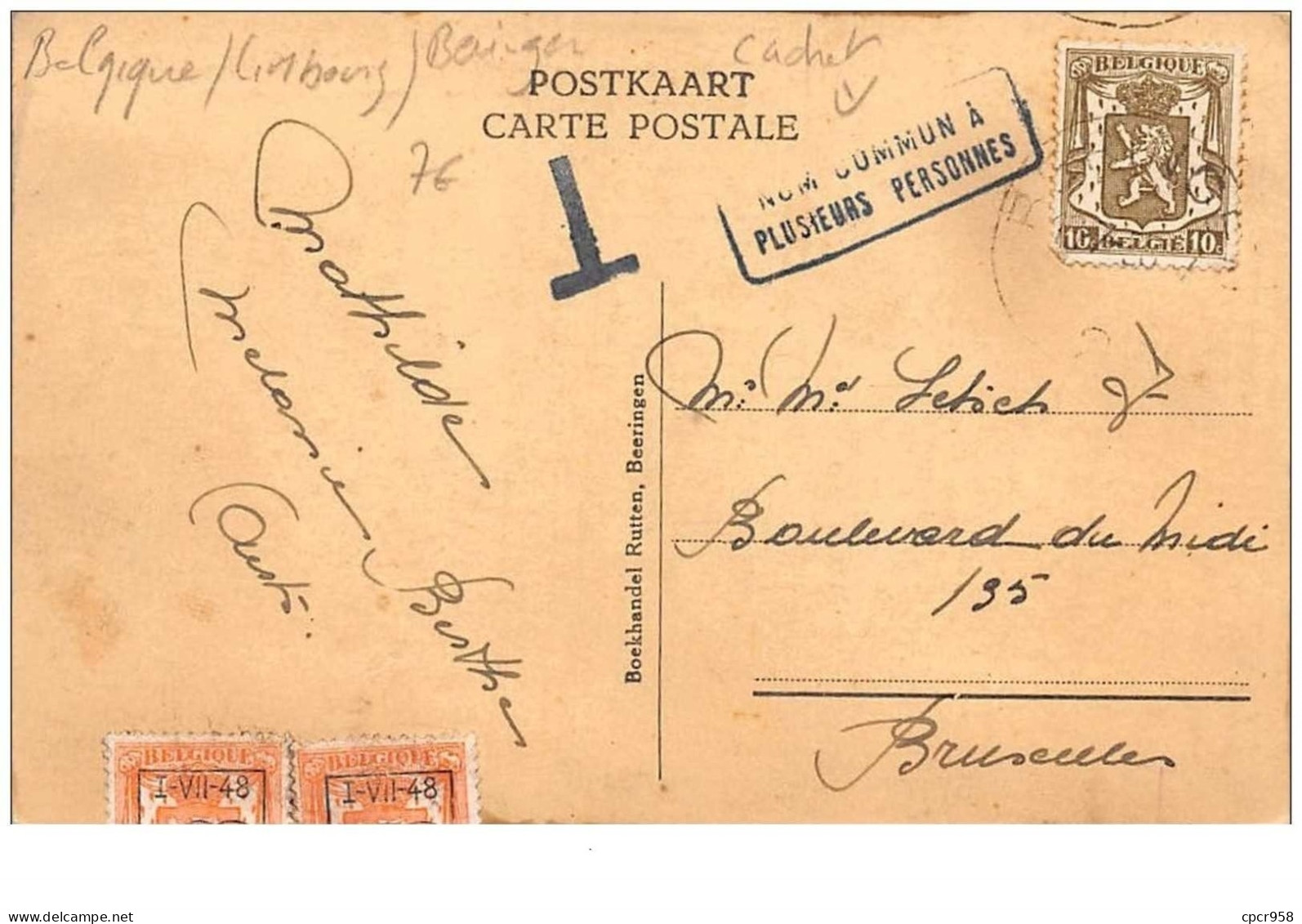 Belgique. N°47538 . Beeringen . Mines.cachet Nom Commun A Plusieurs Personnes - Beringen