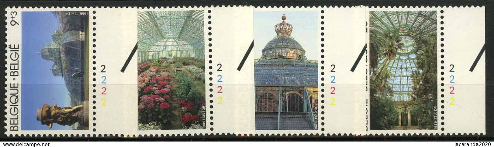 België 2340/43 - Serres Van Laken - Alphonse Balat - Plaatnummers - Reeks 2  - 1981-1990