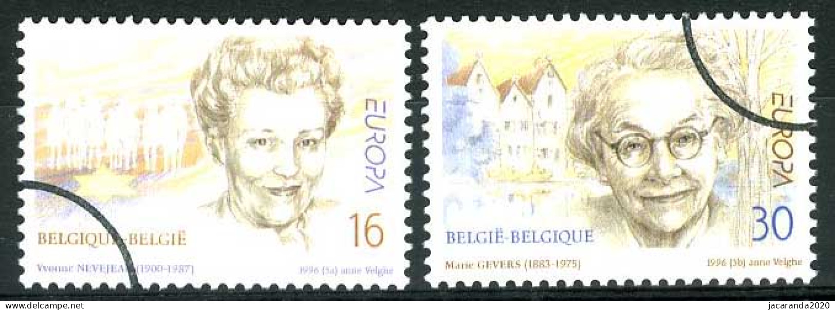 België 2636/37 SPEC - Europa 1996 - Femmes Célèbres - Nevejean - Gevers - PERSSTEMPEL - Specimen - PRESSE - Andere & Zonder Classificatie