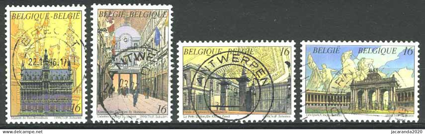 België 2642/45 - Brussel - Art Nouveau - François Schuiten - Gestempeld - Oblitéré - Usados