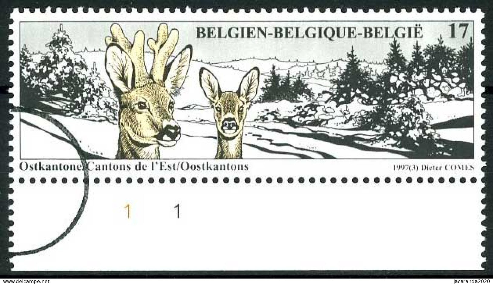 België 2685 SPEC - Oostkantons - Natuur - Landschap - PERSSTEMPEL - Specimen - PRESSE - Met Plaatnummer - Oblitérés