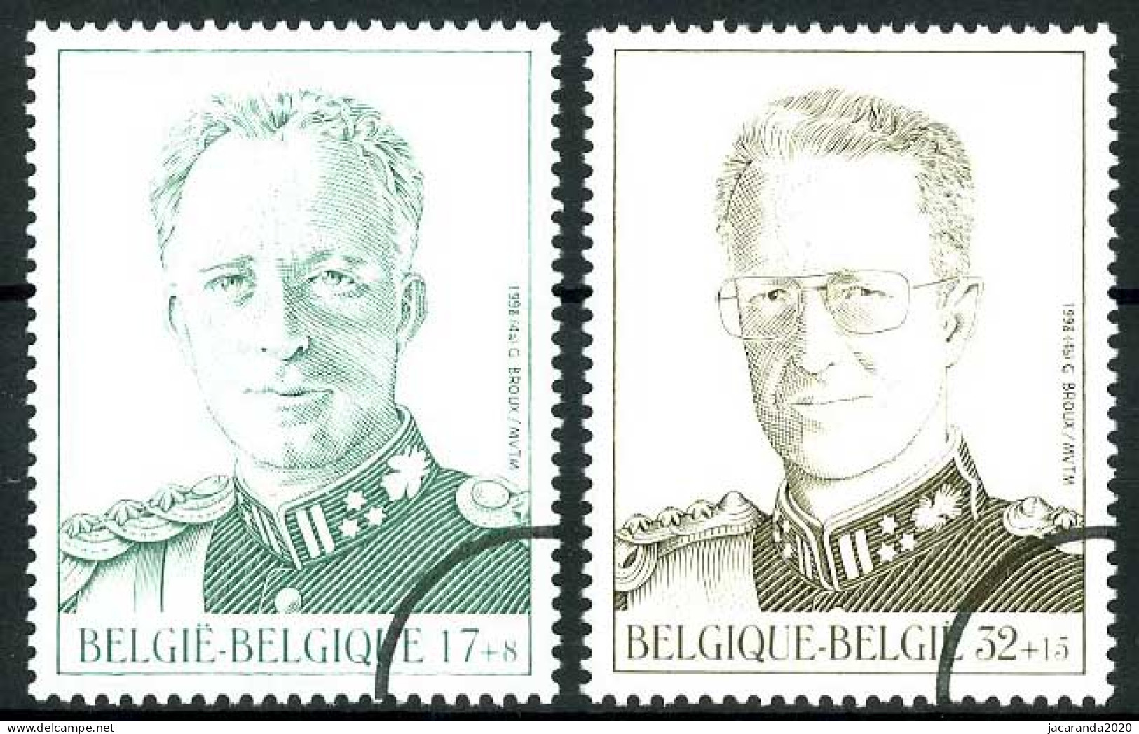 België 2738/39 SPEC - Koning Leopold III - Koning Boudewijn - PERSSTEMPEL - Specimen - Perszegels - PRESSE - Otros & Sin Clasificación