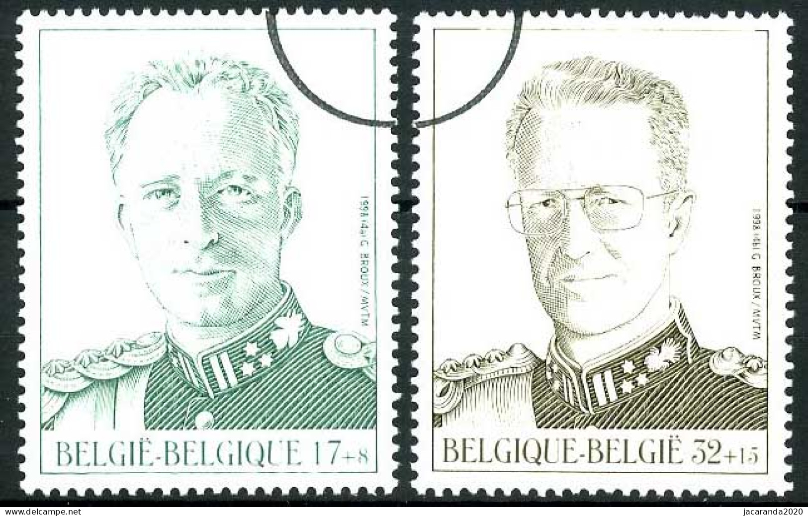 België 2738/39 SPEC - Koning Leopold III - Koning Boudewijn - PERSSTEMPEL - Specimen - Perszegels - PRESSE - Used Stamps